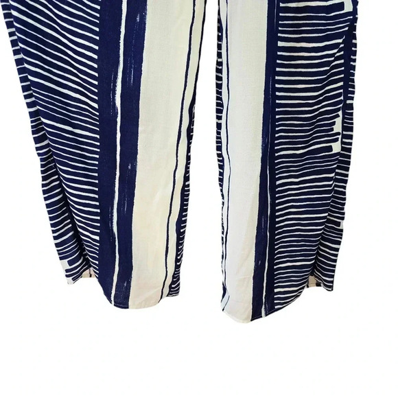 NWT Lulus Delphi Blue and White Striped Tie-Front Strapless Jumpsuit Size Small - Picture 6 of 14